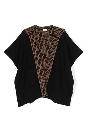 mantella in lana nero FENDI KIDS | JFQ056AKLSF1M0T
